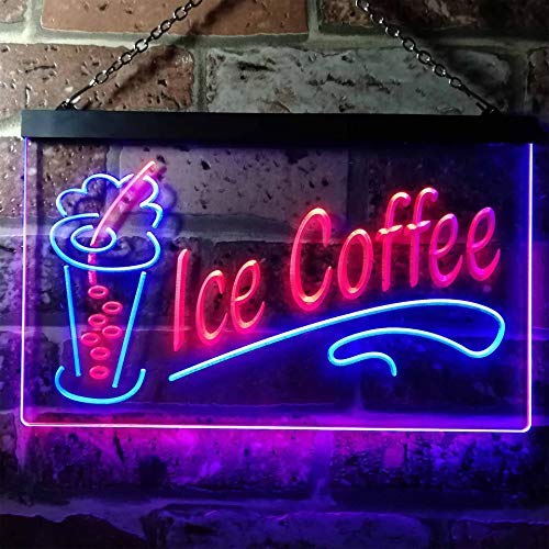 Ice Coffee Dual LED Neon Light Sign